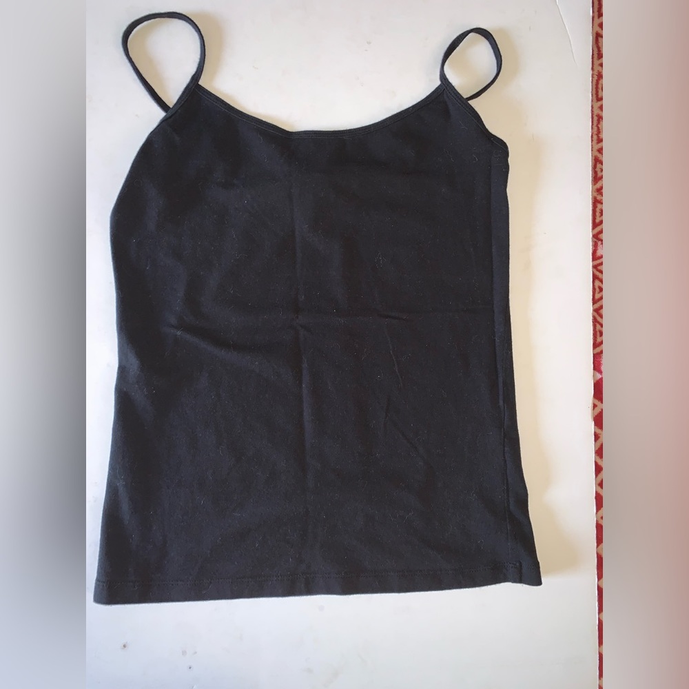 Black tank top spaghetti strap